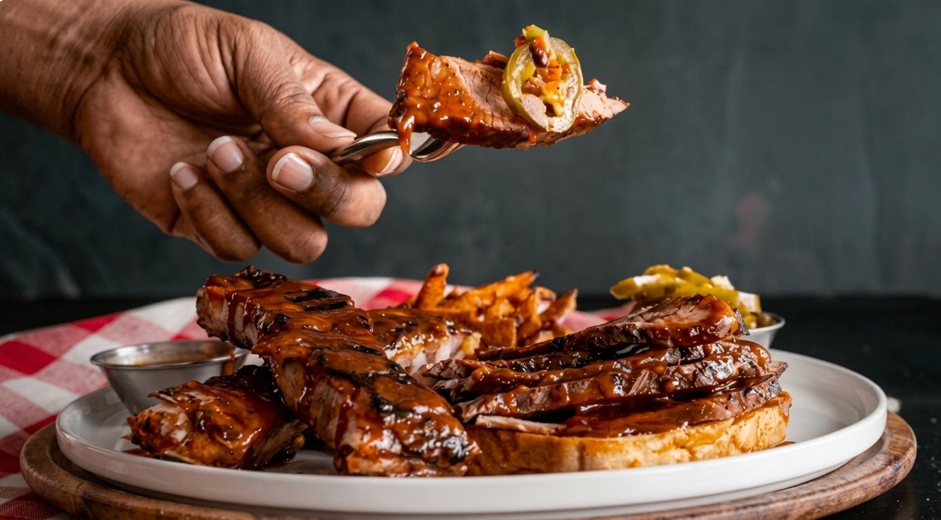 Slow-smoked brisket, pulled pork, and scratch-made sides